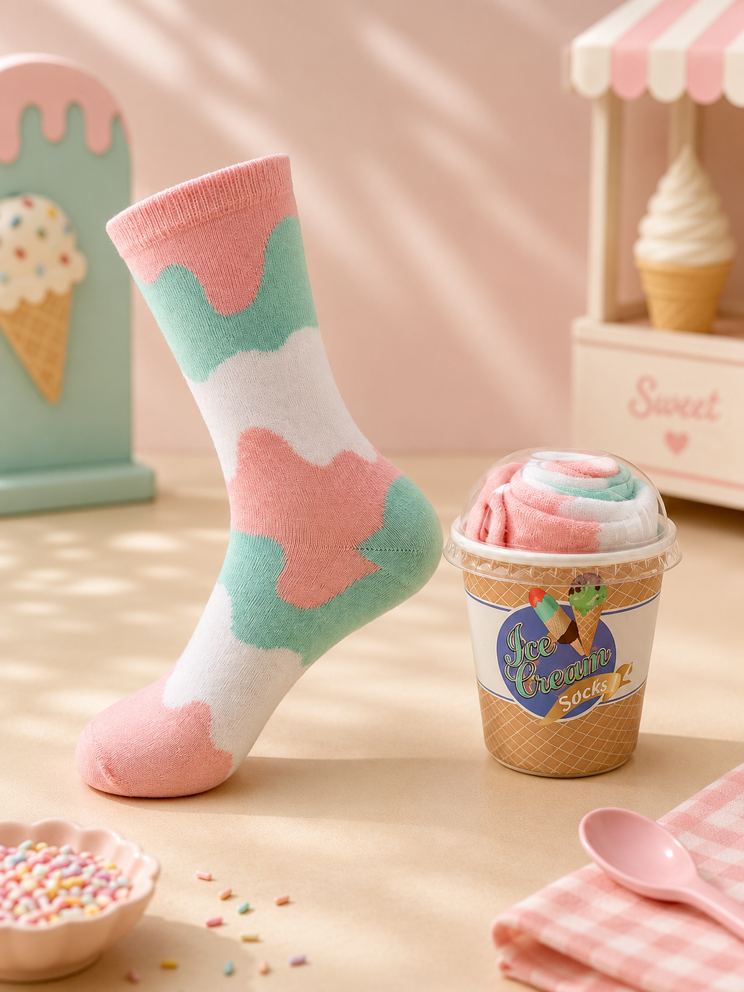 Ice Cream Cotton Socks
