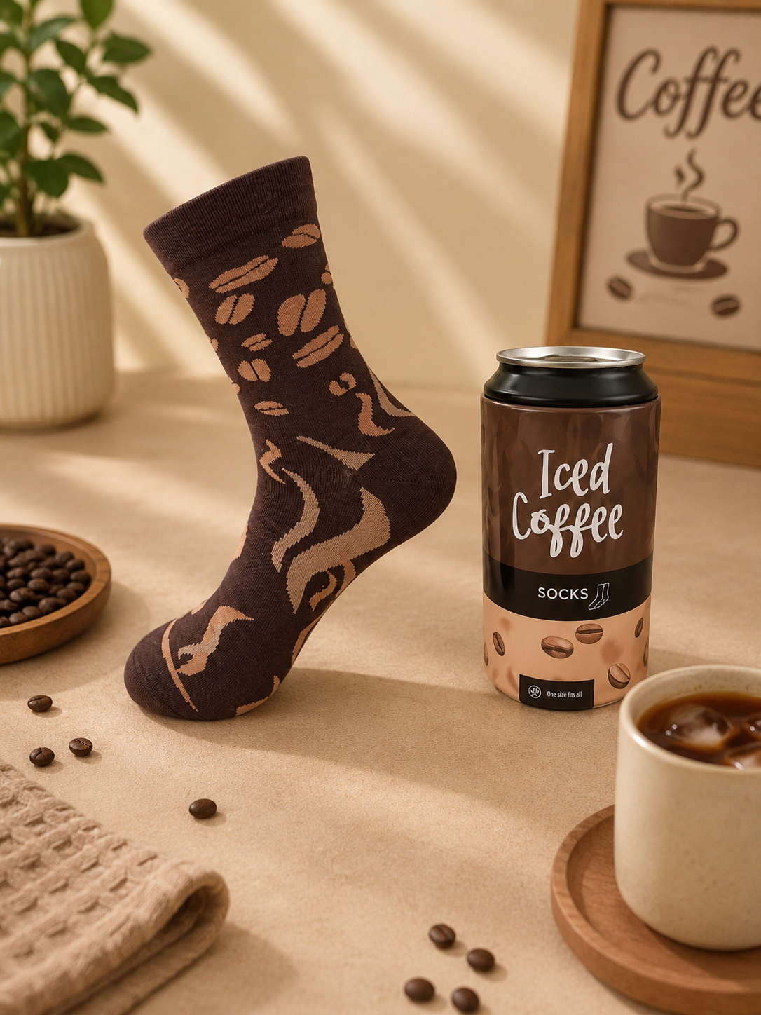Iced Coffee Cotton Socks